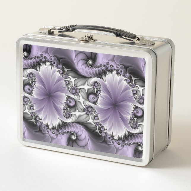 Lunch Box Illusion Lilac Abstrait Floral Fractal Art Imagina (Devant)