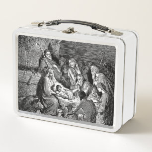Lunch Box Illustrated Christmas Nativity Scene
