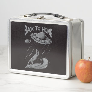 Lunch Box illustration d'alien ufo surfant avec retour à la