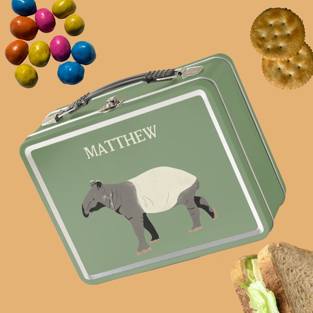 Lunch Box Illustration d'animal Tapir malaisien personnalisé (Créateur téléchargé)