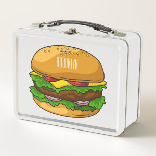 Lunch Box Illustration de dessin animé de hamburger