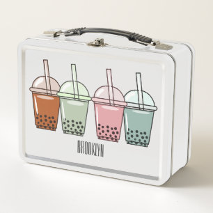 Lunch Box Illustration de dessin animé pour le thé de bulle