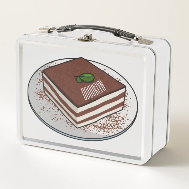 Lunch Box Illustration de gâteau de Tiramisu (Devant)