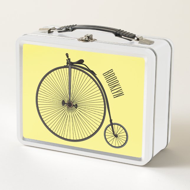 Lunch Box Illustration de la bande dessinée de vélo à grande (Devant)