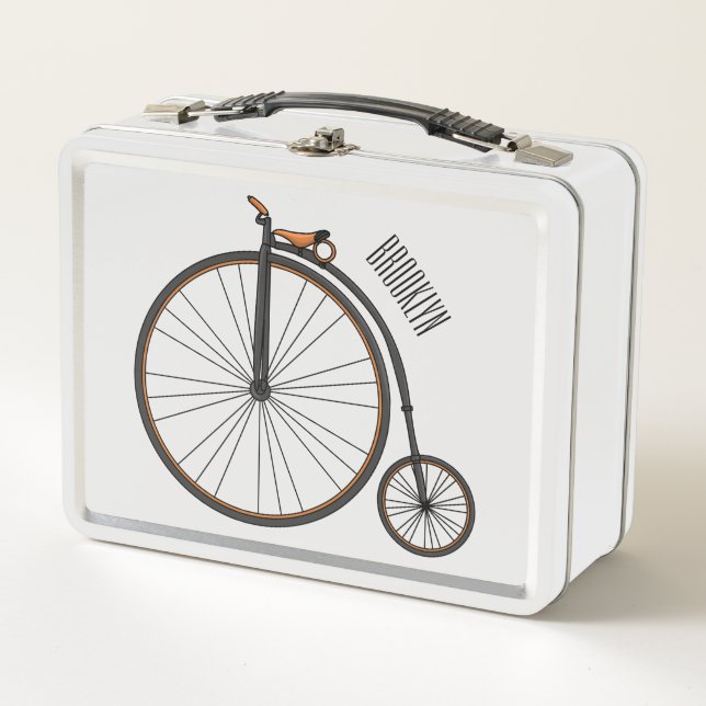 Lunch Box Illustration de la bande dessinée de vélo à grande (Devant)
