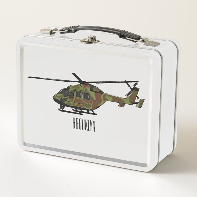 Lunch Box Illustration de l'hélicoptère de l'armée (Devant)
