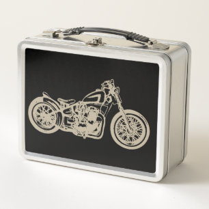 Lunch Box Illustration de moto vintage