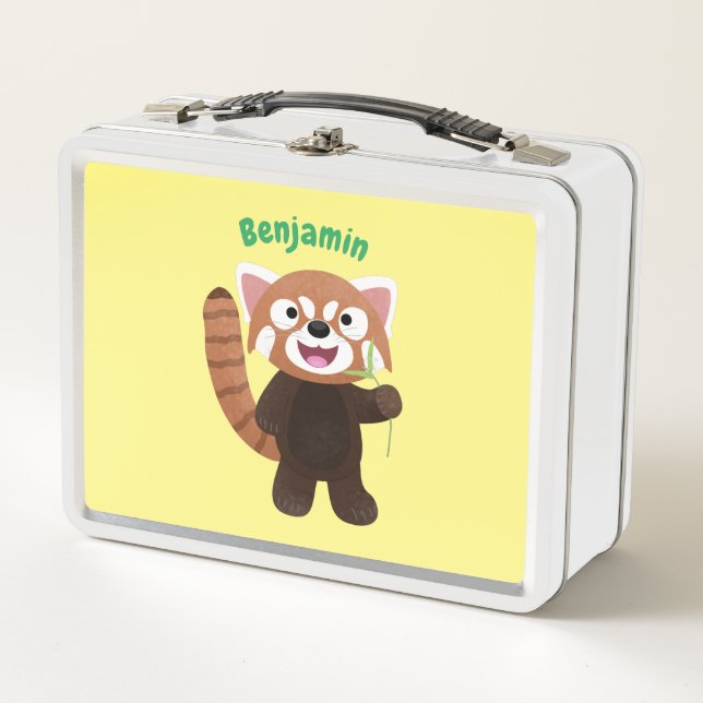 Lunch Box Illustration de panda rouge mignon (Devant)