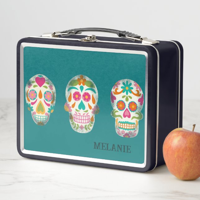Lunch Box Illustration des crânes de sucre personnalisées (En situation)