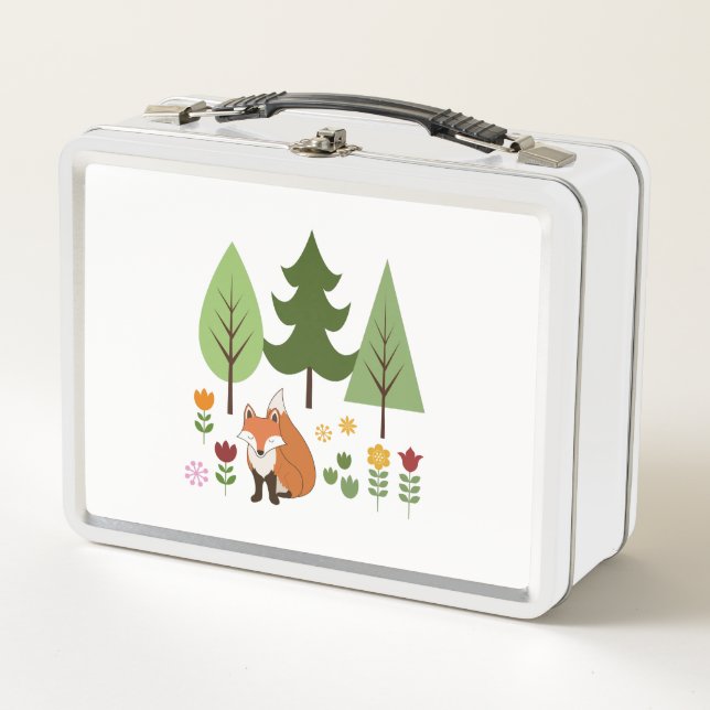 Lunch Box Illustration des fleurs de renards de style scandi (Devant)