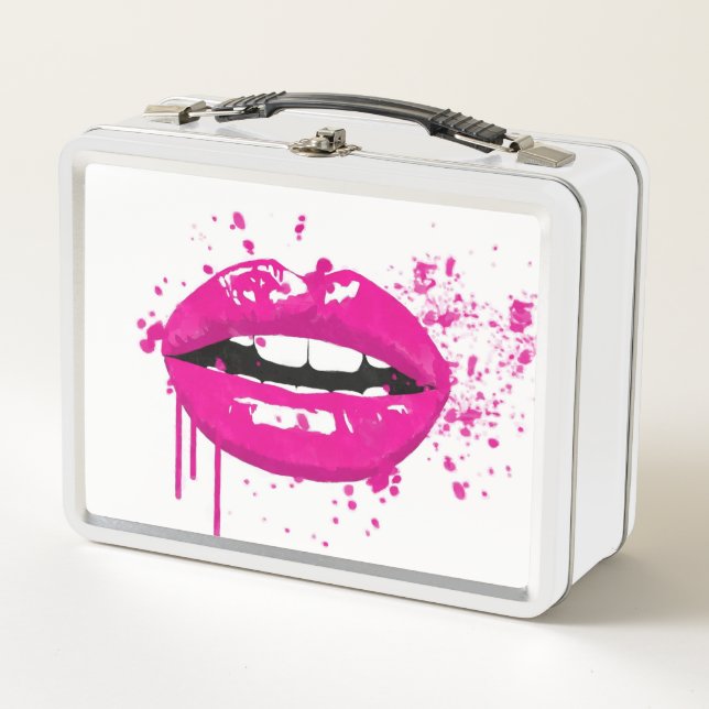 Lunch Box Illustration des lèvres roses (Devant)