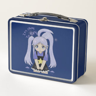 Lunch Box Illustration dessinée à la main d'une fille triste
