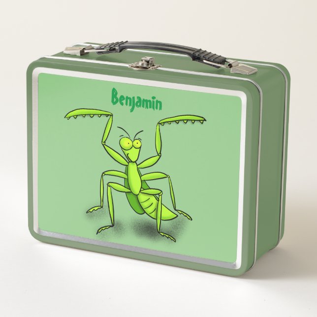 Lunch Box Illustration drôle de mante verte en prière (Devant)