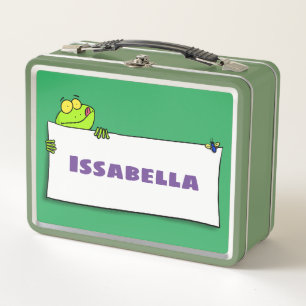 Lunch Box Illustration du panneau de grenouille verte mignon