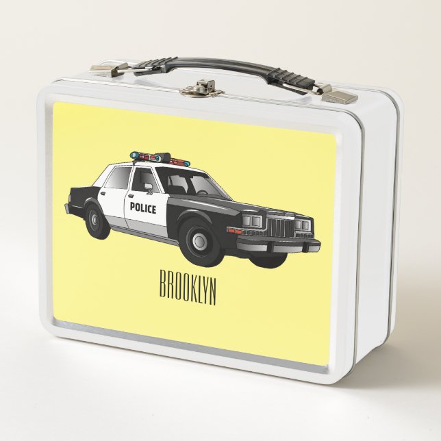 Lunch Box Illustration d'une voiture de police (Devant)