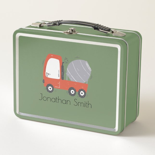 Lunch Box Illustration personnalisée du mélangeur de béton (Devant)