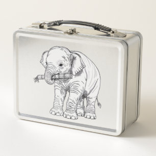 Lunch Box Illustration vectorielle de l'éléphant de bébé min