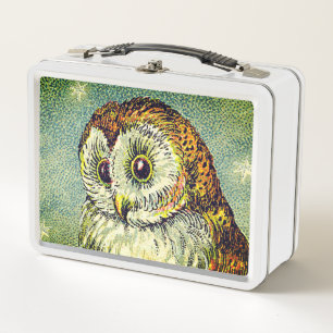 Lunch Box Illustration vintage de chouette mignonne chouette