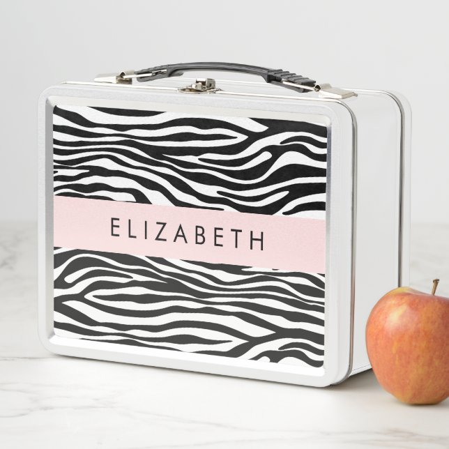 Lunch Box Impression Zèbre, Grilles, Noir Et Blanc, Votre No (En situation)