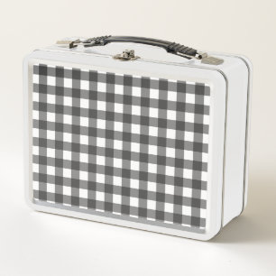 Lunch Box Imprimé Vichy noir et blanc à carreaux