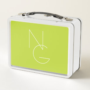 Lunch Box Initiales de chevauchement modernes 2   Lime vert