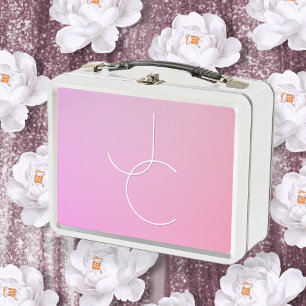 Lunch Box Initiales de chevauchement modernes 2   Ombre rose