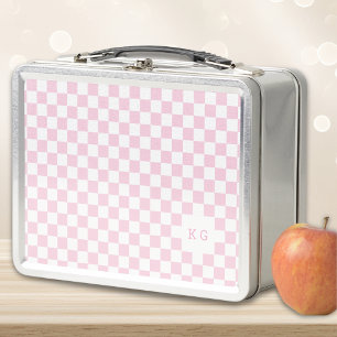 Lunch Box Initiales de monogramme Motif rose et blanc