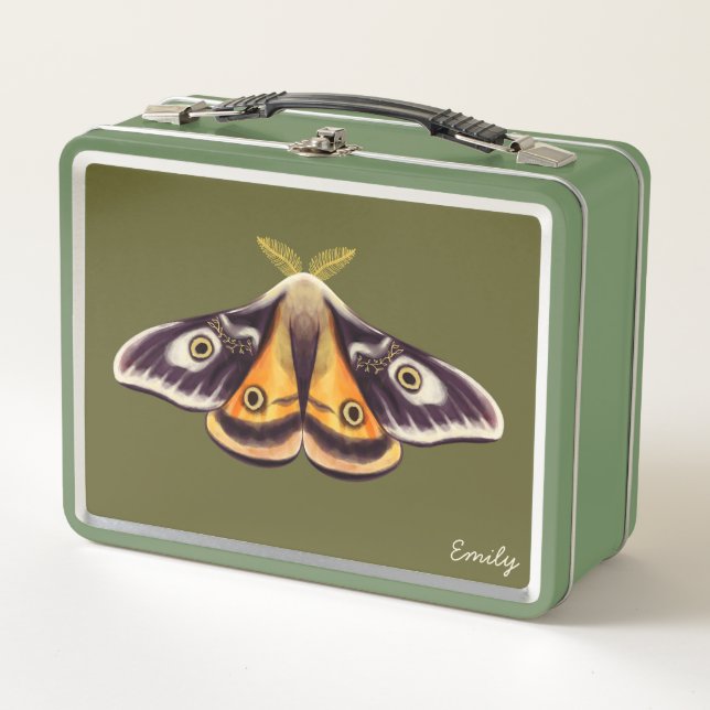 Lunch Box Insect Art Goblincore Saturnia Moth Nom vert (Devant)