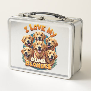 Lunch Box J'adore mes Golden Retrievers Blondes Idiotes Vint
