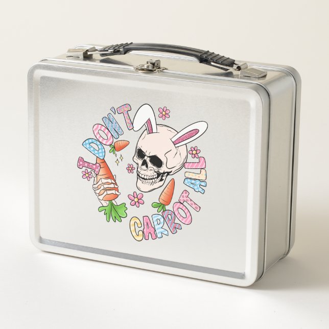 Lunch Box Je ne fais pas de carottes - Mignonne lapin crâne  (Devant)