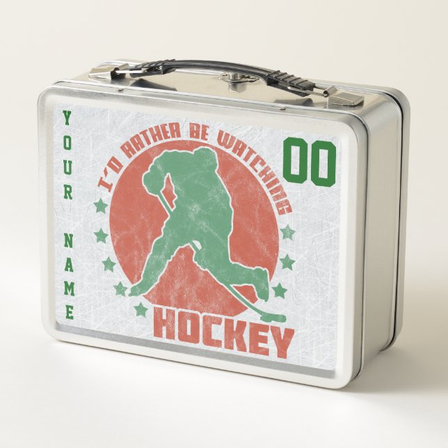 Lunch Box Je Préférerais Regarder Le Hockey, Personnalisé (Dos)