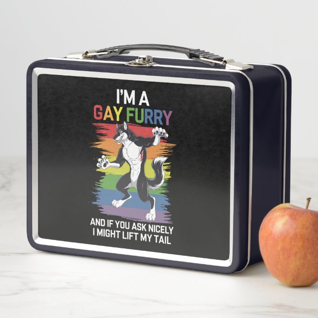 Lunch Box Je suis une Gay Furry Fox Rainbow Pride LGBTQ (En situation)