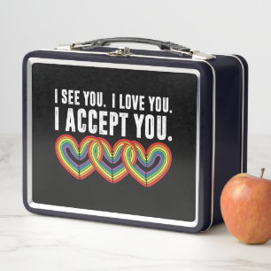 Lunch Box Je te vois je t'aime je t'accepte arc-en-ciel LGBT