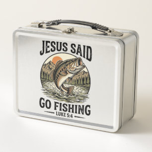 Lunch Box Jésus a dit allez pêcher Vintage Bass Chrétien
