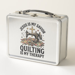 Lunch Box Jésus est mon Sauveur le Quilting est ma Thérapie
