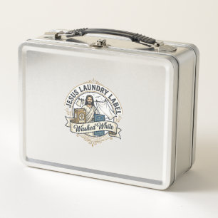 Lunch Box Jesus Étiquette de Lavage Lavé Blanc Jesus Lavage