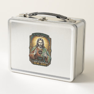 Lunch Box Jésus Fond noir Webcam oubliée Couverture Virtuell