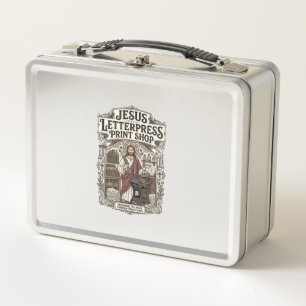 Lunch Box Jesus Letterpress Print Shop Jésus impression text