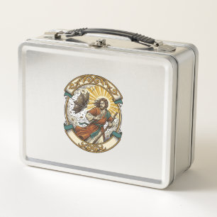 Lunch Box Jésus Parapluie Cassé Retourné Par Le Vent Orageux