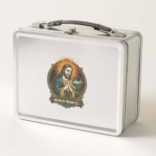 Lunch Box Jésus Puce Cassée Coincée Dans Un Bol De Trempette