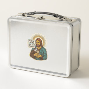 Lunch Box Jésus Téléphone Mort Pas De Musique Humour De Gym 