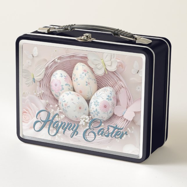 Lunch Box Joie de Pâques douce avec Motif Floral (Devant)