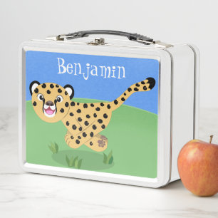 Lunch Box Joli bébé guépard en cours de dessin animé illustr