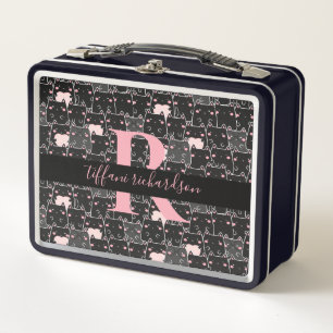 Lunch Box Joli Chats Kitty Rose Noir Monogramme