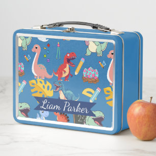 Lunch Box Joli dinosaure aquarelle métal personnalisé pour e