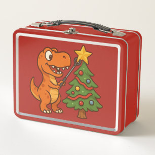 Lunch Box Joli dinosaure avec sapin de Noël
