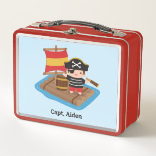 Lunch Box Joli garçon pirate capitaine sur radeau personnali