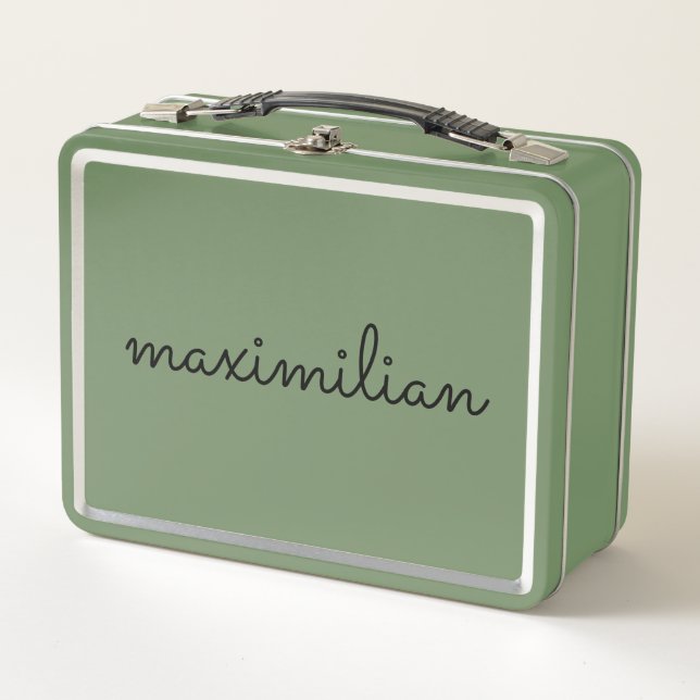 Lunch Box Joli noir blanc script personnalisé nom simple mod (Devant)