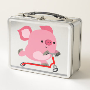 Lunch Box Joli Scooter équitation Cartoon Cochon