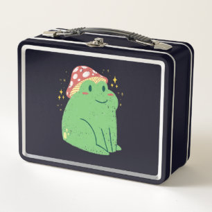 Lunch Box Jolie grenouille verte avec chapeau de champignon